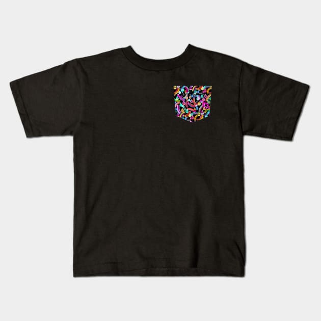 Pocket - Rainbow Lace Neon Kids Kids T-Shirt by ninoladesign